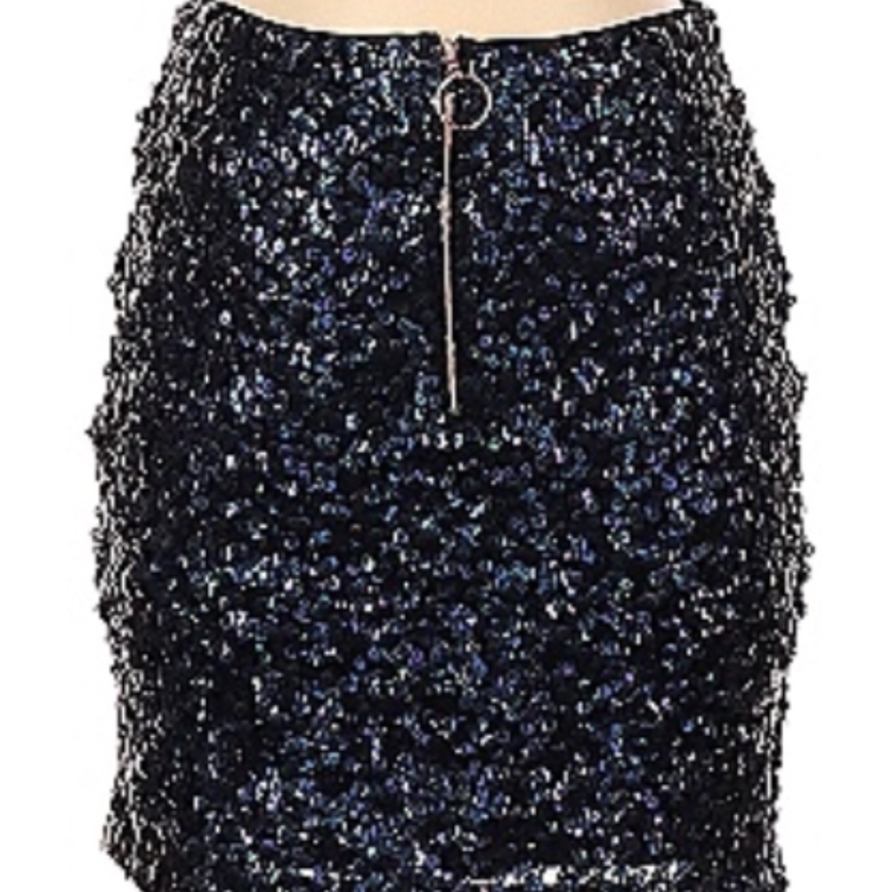 FP Sequin Skirt with Front Zip